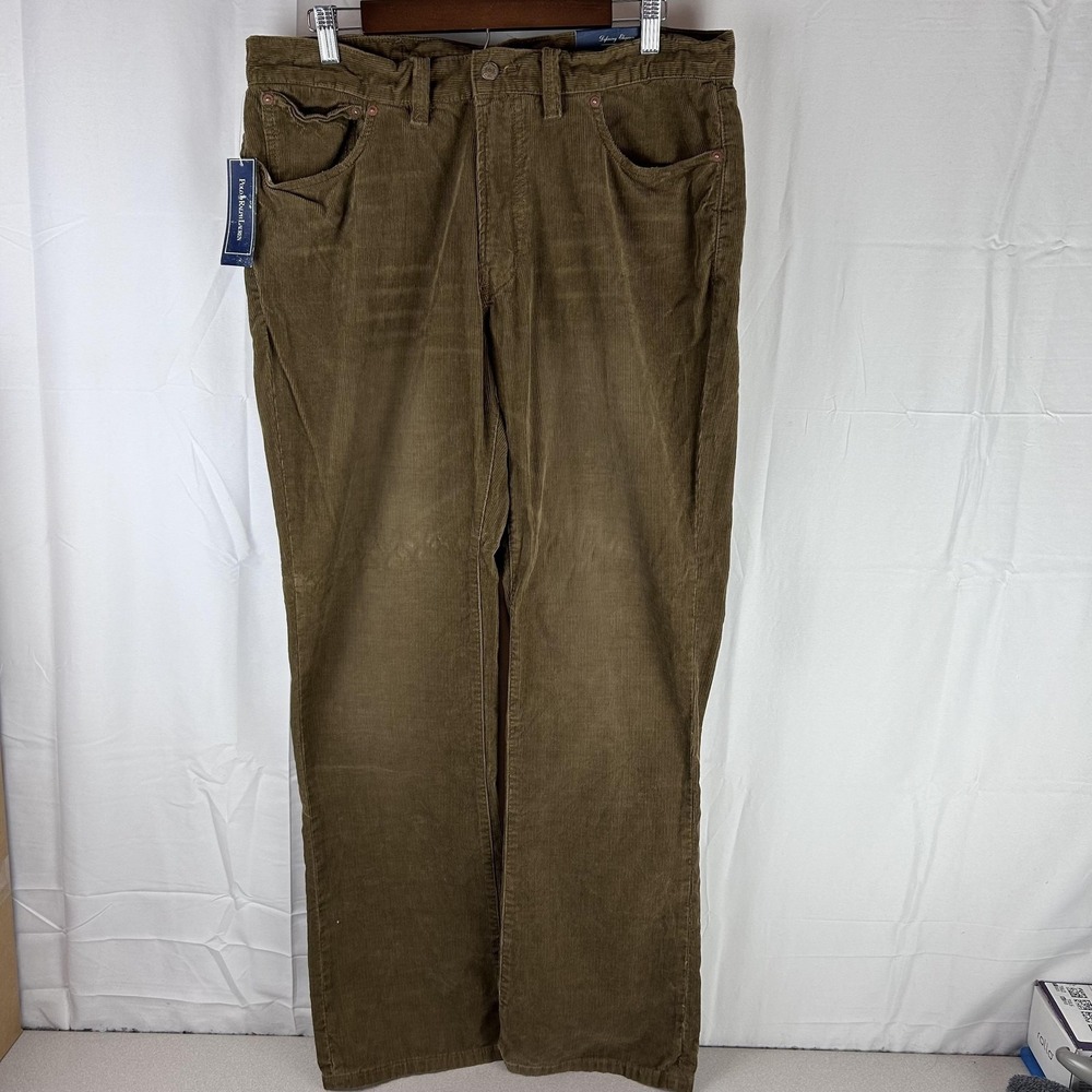 Polo Ralph Lauren Pants Mens 36x32 Brown Corduroy 5 Pocket Straight Classics
